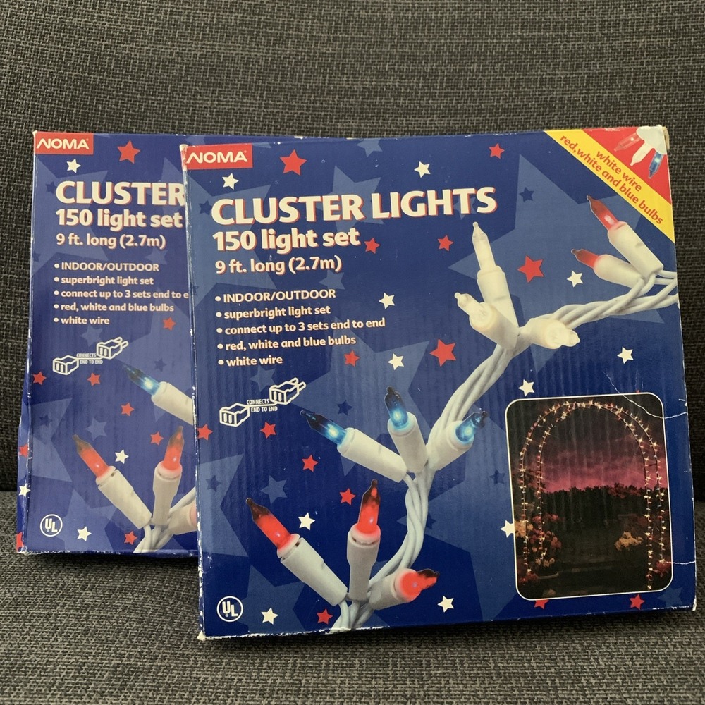 Set 2 Noma Cluster String‎ Lights Red White Blue
